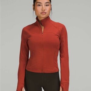 Lululemon cropped define jacket in Cayenne.